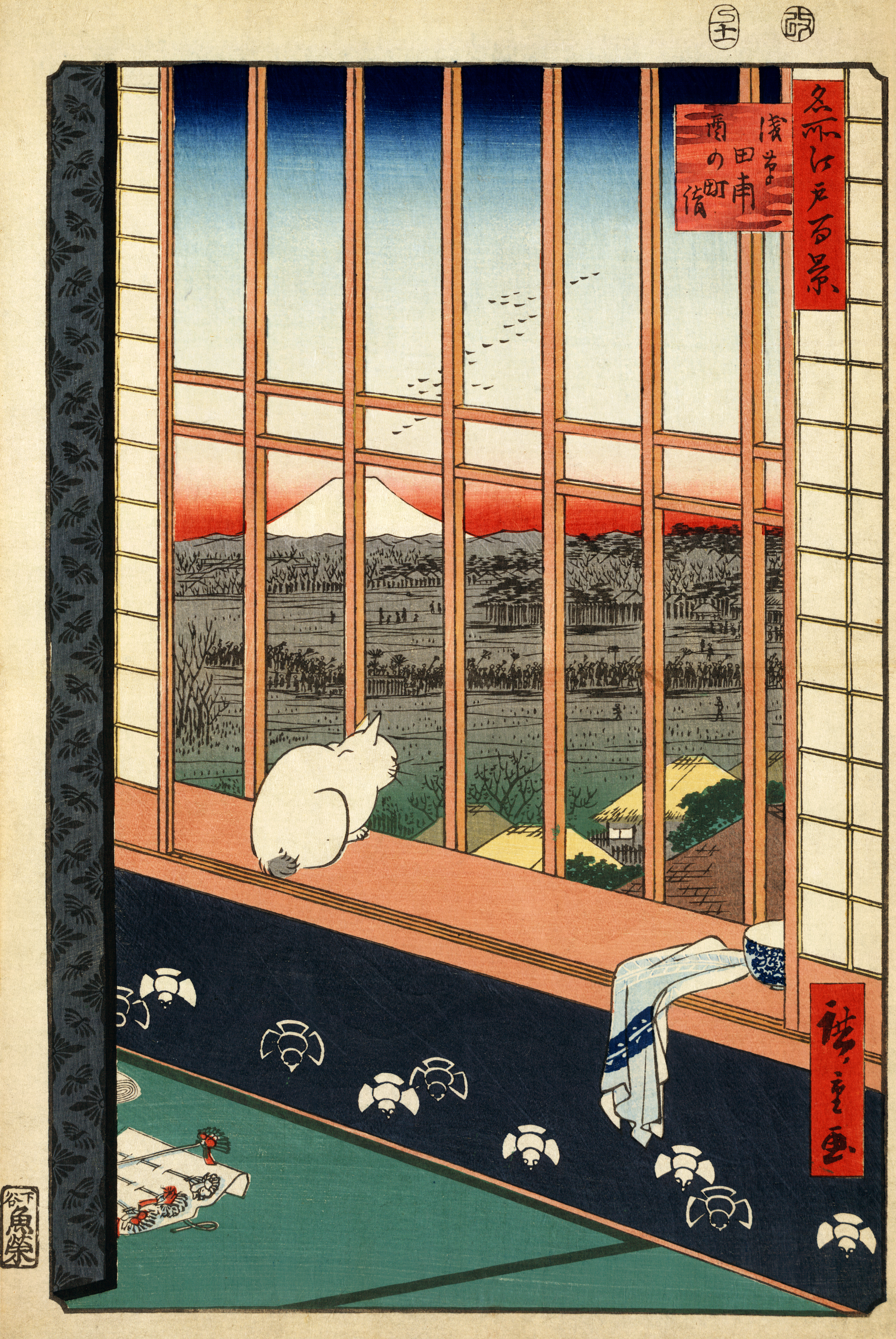 Ukiyo-e of Edo-period Asakusa by Utagawa Hiroshige