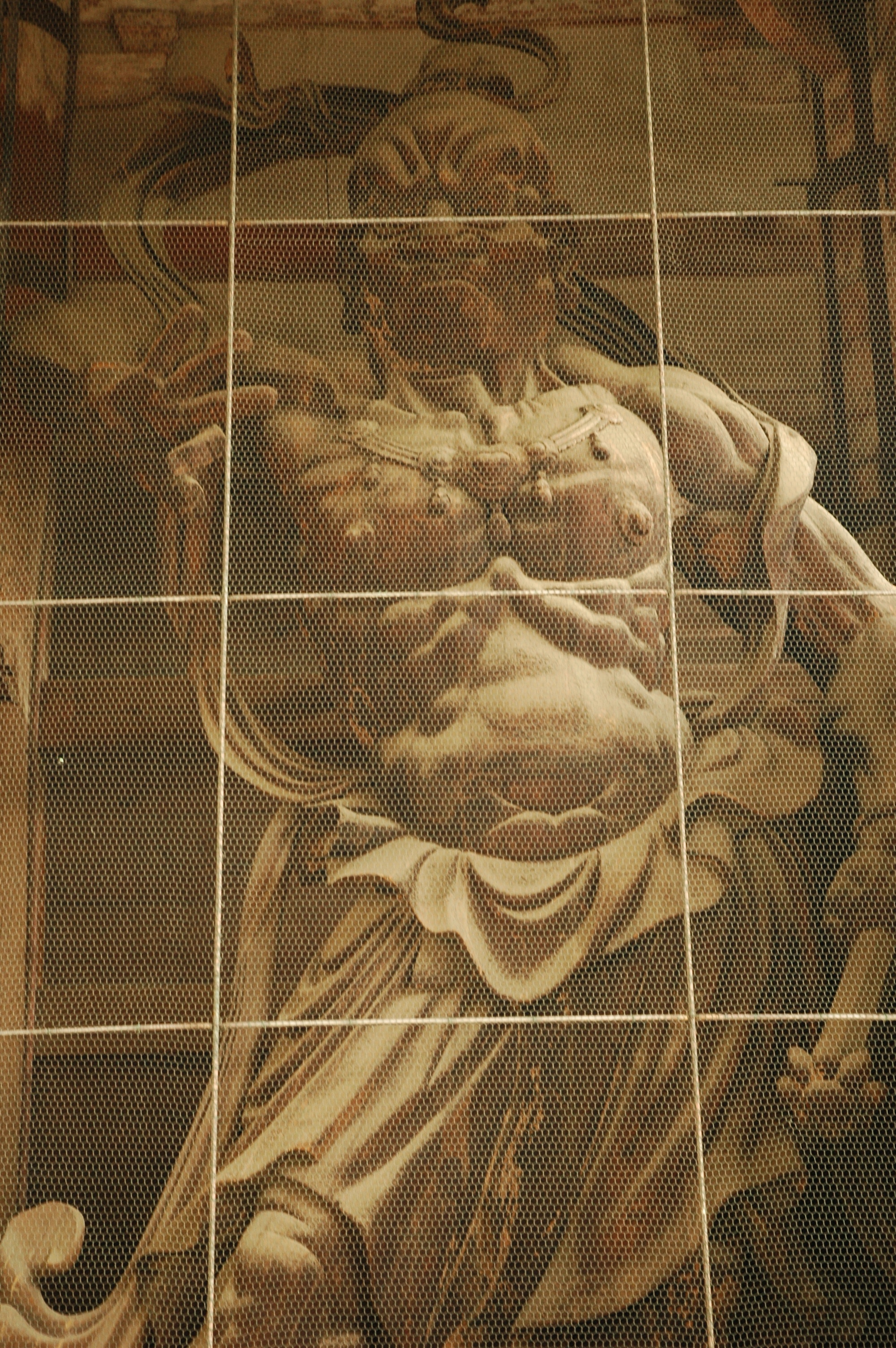 A Nio guardian statue at the Nandaimon of Todai-ji, carved by Unkei's workshop