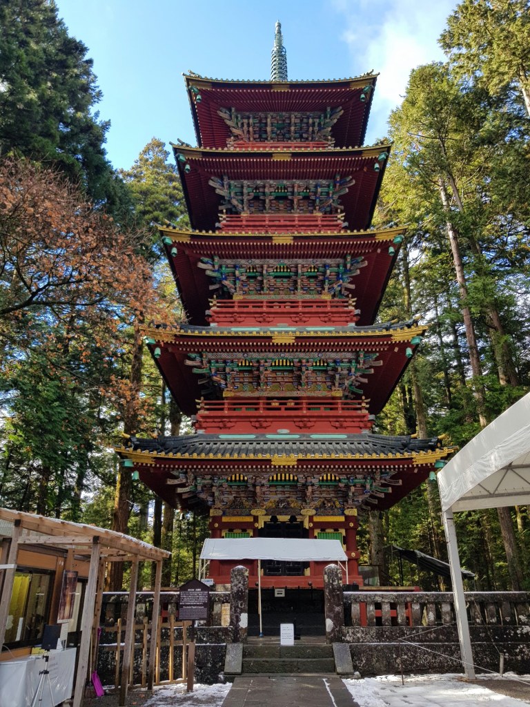 The five-story pagoda at the entrance to Nikkō Tōshō-gū