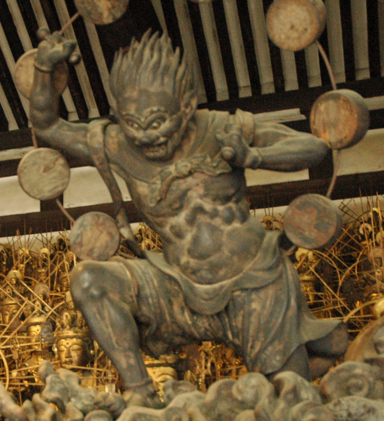 The thunder god Raijin, a guardian statue at Sanjusangendo